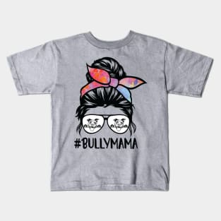 American bully mom messy bun Kids T-Shirt